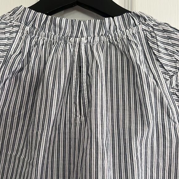 J. Crew Striped flutter-sleeve top in navy and white - Picture 8 of 10